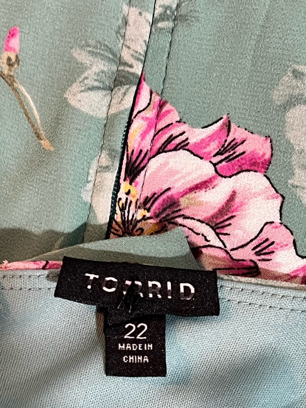 torrid dress sz 22 green Floral V-Neck Midi Dress Pink Blooms fall office plus - Picture 5 of 7